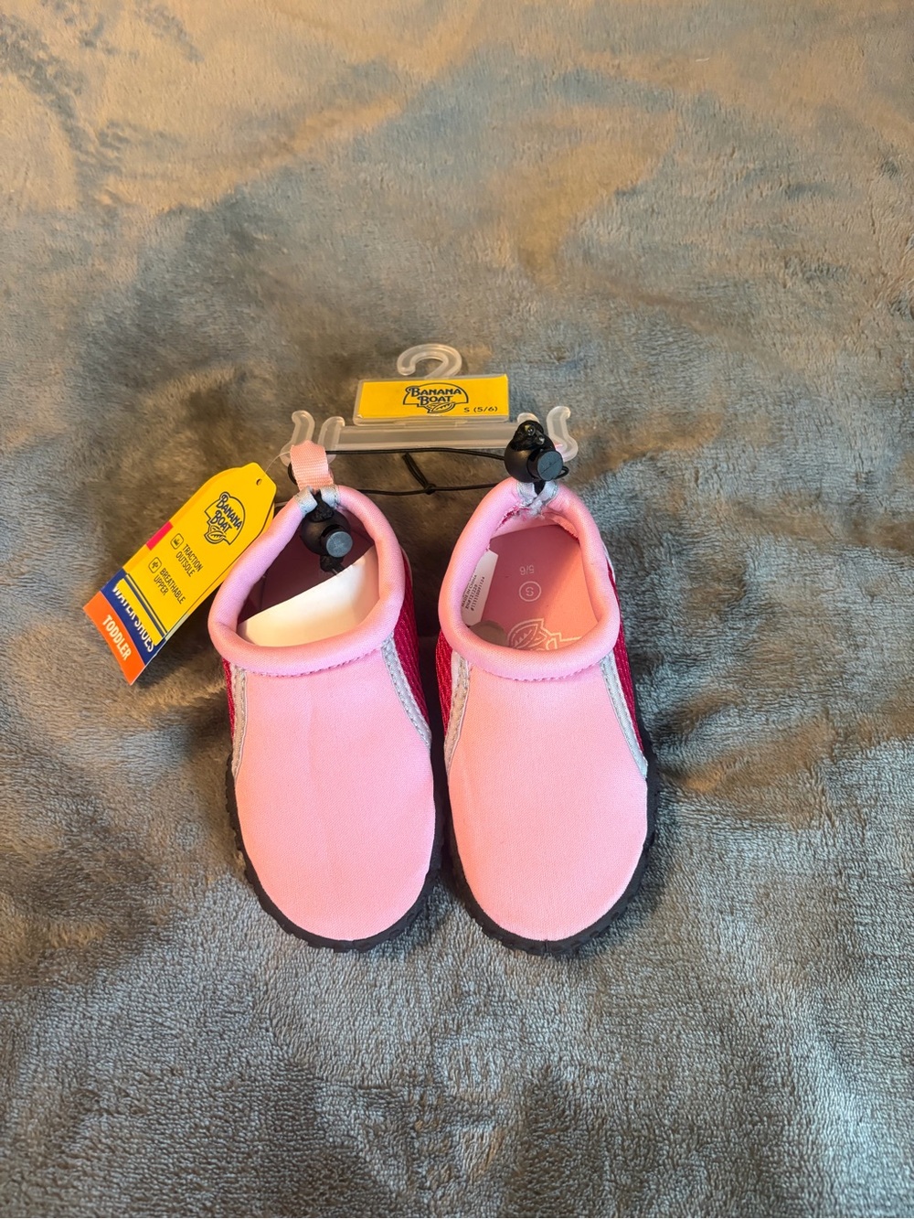 Banana Boat Kids Pink Water Shoes - Easy Slip-On Size S (5/6)